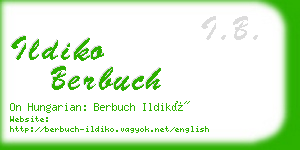 ildiko berbuch business card